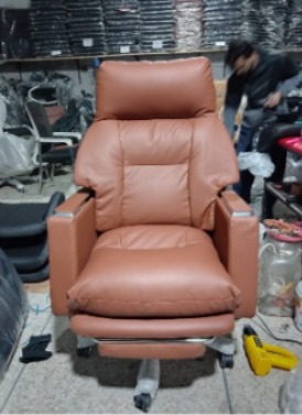 Comfortable brown executive recliner chair