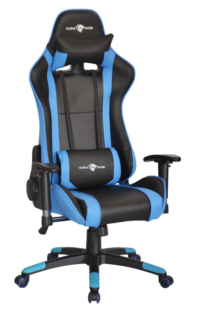 Stylish black and blue gaming chai